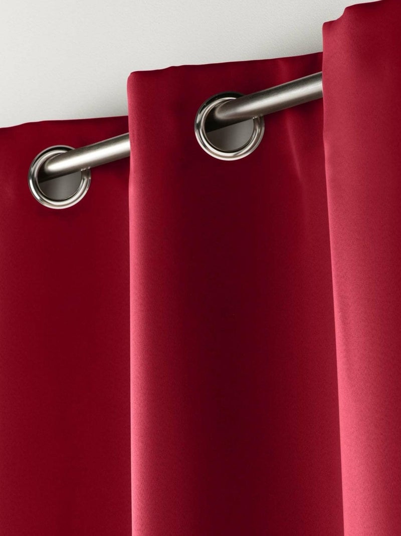 Rideau court obscurcissant 90 % adapté radiateur Rouge carmin - Kiabi