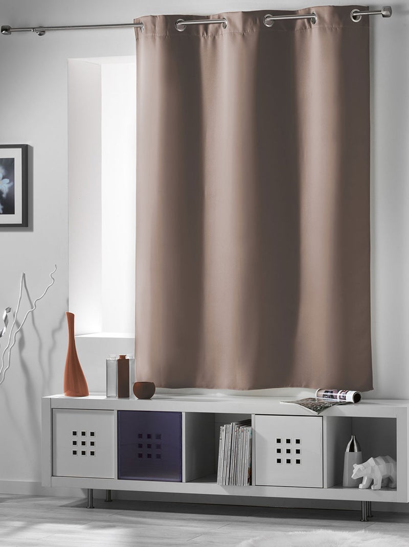 Rideau court obscurcissant 90 % adapté radiateur Taupe - Kiabi