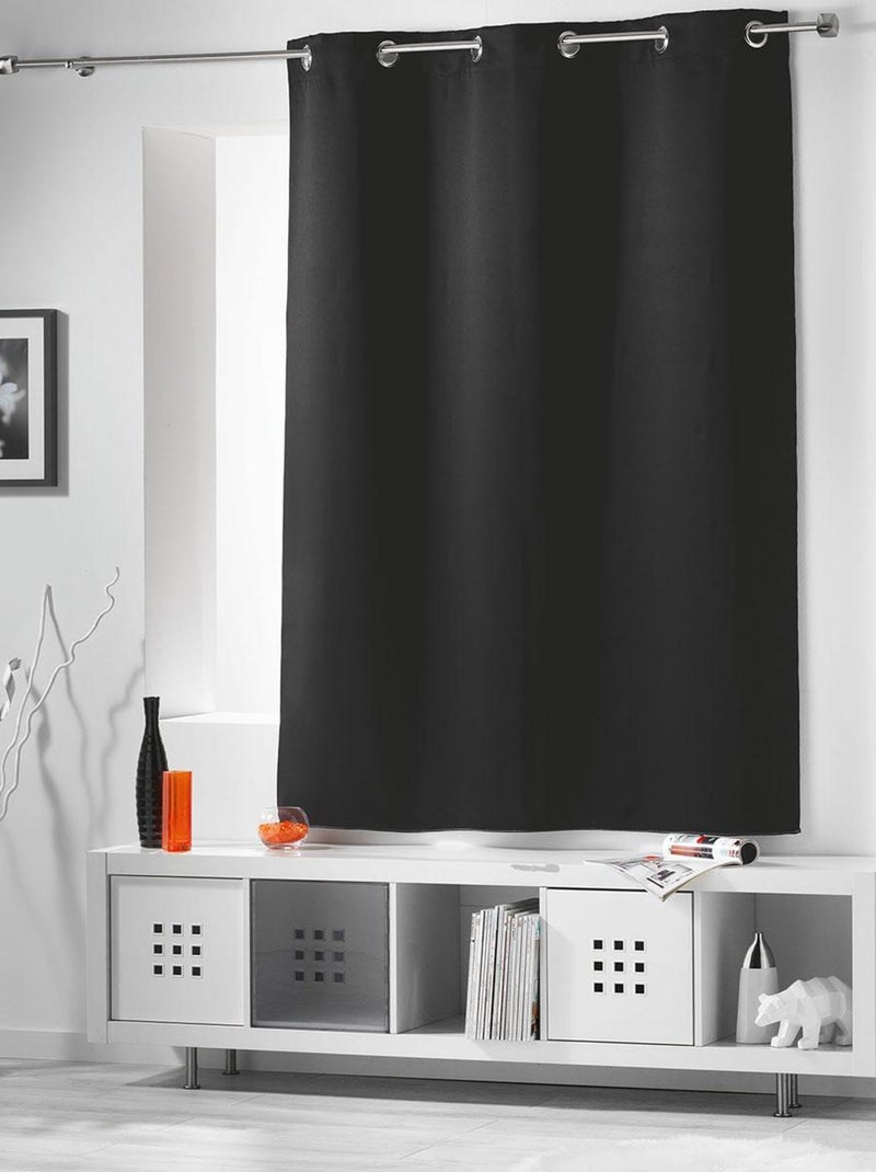 Rideau court occultant 90 % adapté radiateur Noir - Kiabi