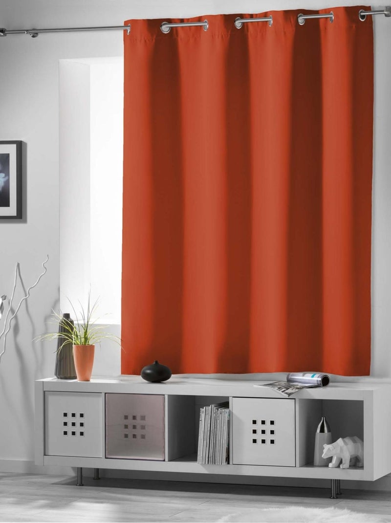 Rideau court occultant 90 % adapté radiateur Orange - Kiabi