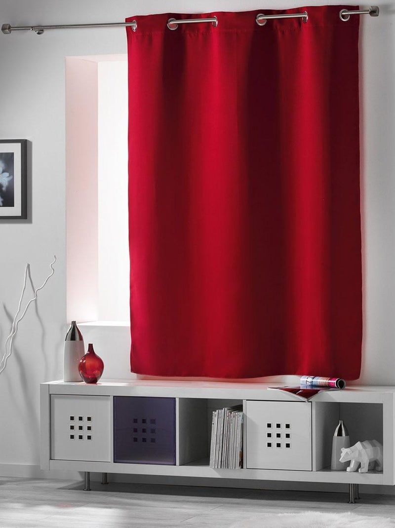 Rideau court occultant 90 % adapté radiateur Rouge - Kiabi