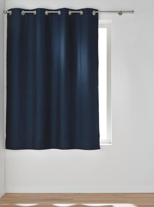 Rideau court occultant à œillets en chambray uni - Kiabi Rideau court occultant à œillets en chambray uni - Kiabi