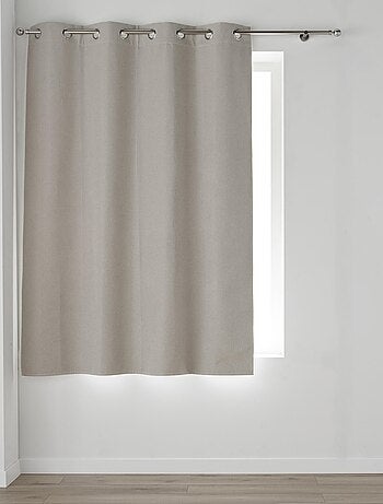 Rideau court occultant, isolant thermique et phonique en chambray