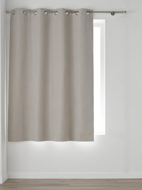 Rideau court occultant, isolant thermique et phonique en chambray - Kiabi