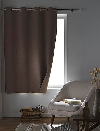 Rideau court occultant, isolant thermique et phonique en chambray