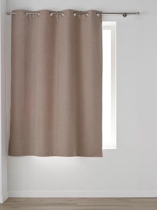 Rideau court occultant, isolant thermique et phonique en chambray - Kiabi