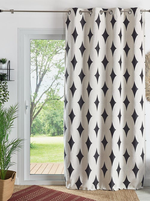 Rideau d'ameublement à jacquard géométrique - Kiabi