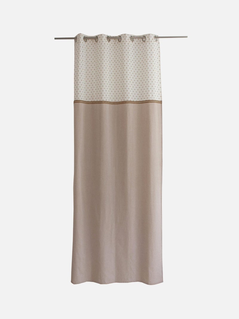 Rideau d'ameublement à pois Beige - Kiabi