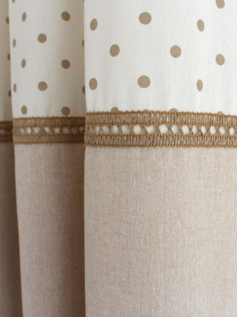Rideau d'ameublement à pois Beige - Kiabi