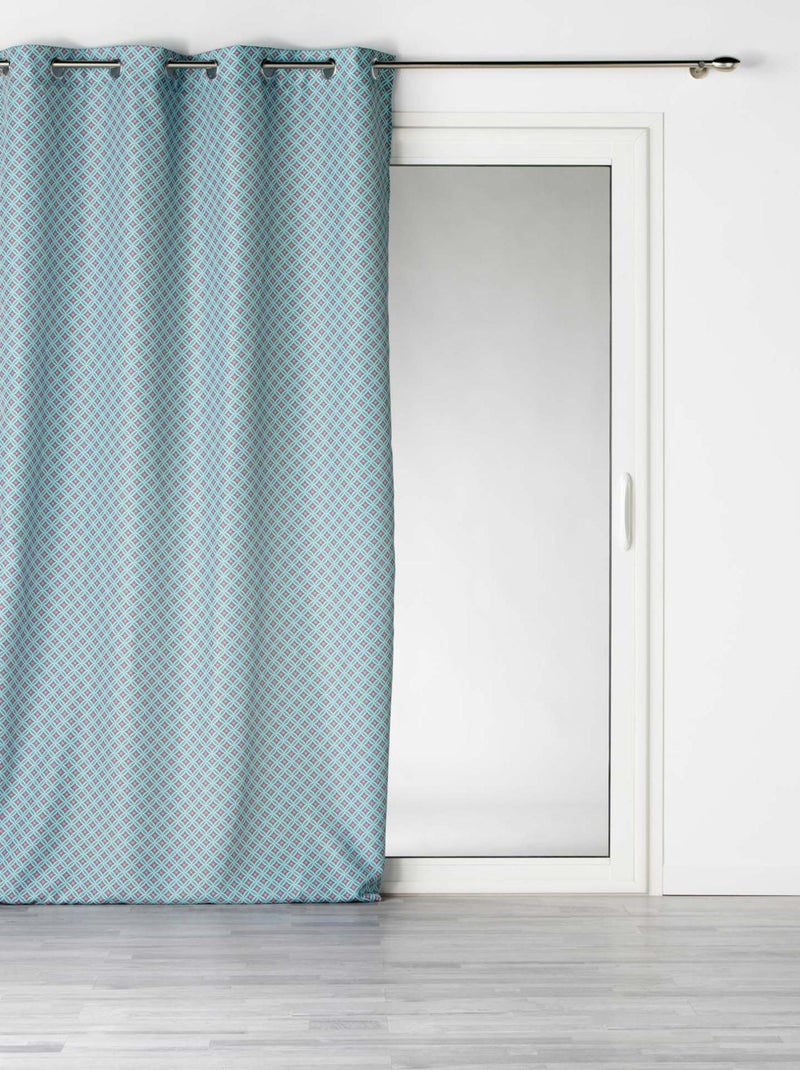 Rideau d'ameublement au style géométrique Bleu turquoise - Kiabi