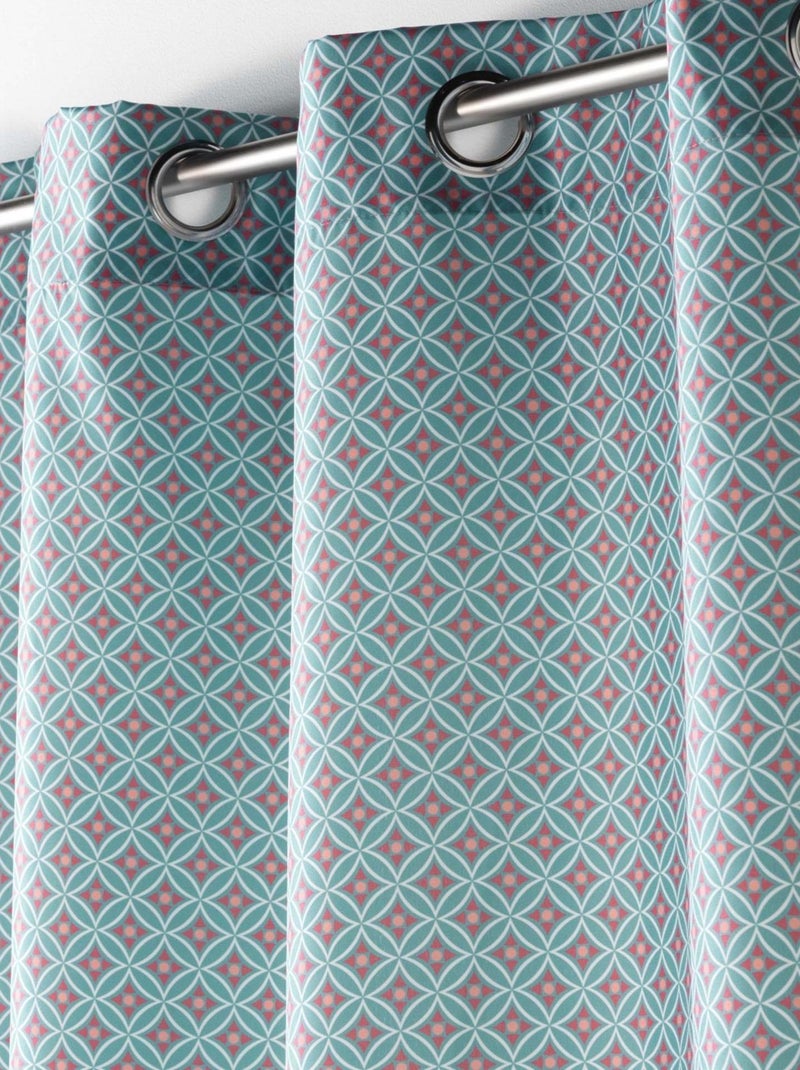 Rideau d'ameublement au style géométrique Bleu turquoise - Kiabi