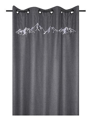 Rideau d'ameublement brodé montagne