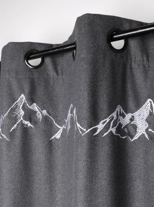 Rideau d'ameublement brodé montagne - Kiabi