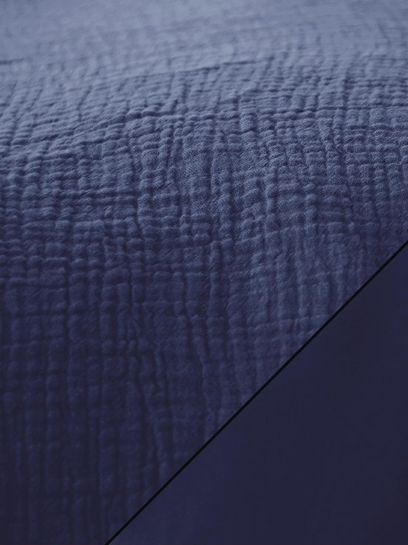 Rideau d'ameublement en gaze de coton Bleu marine - Kiabi