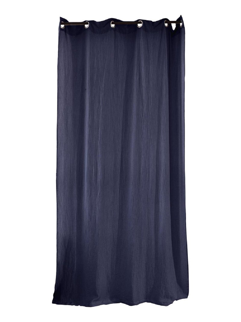 Rideau d'ameublement en gaze de coton Bleu marine - Kiabi