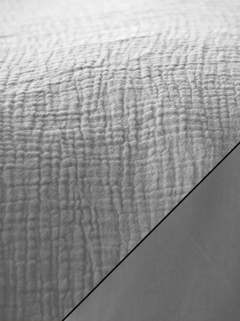 Rideau d'ameublement en gaze de coton Gris clair - Kiabi