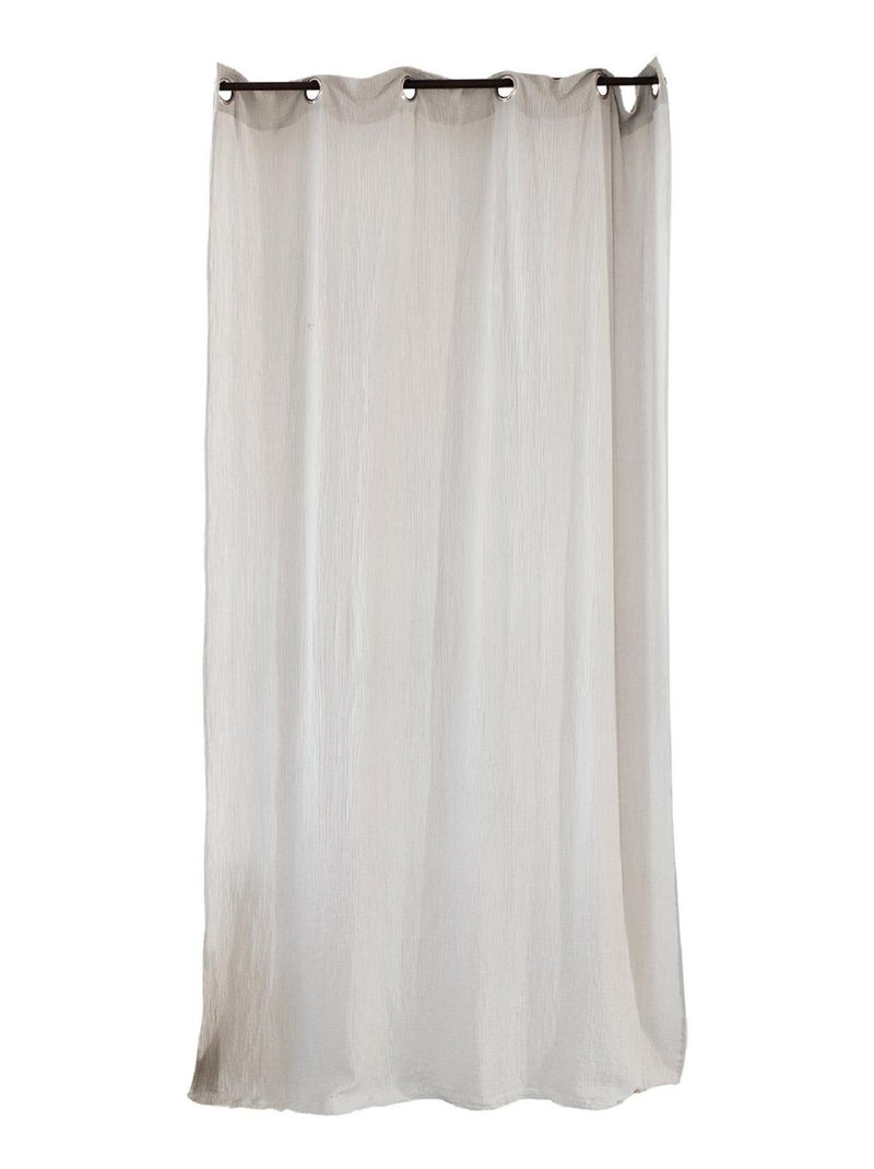 Rideau d'ameublement en gaze de coton Gris clair - Kiabi