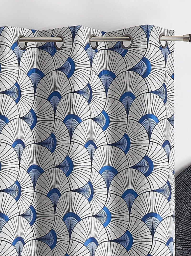 Rideau d'ameublement en jacquard Bleu - Kiabi