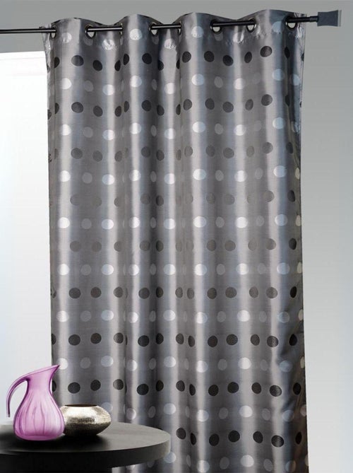 Rideau d'ameublement en jacquard pois bimbo - Kiabi