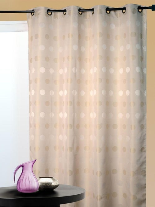 Rideau d'ameublement en jacquard pois bimbo - Kiabi