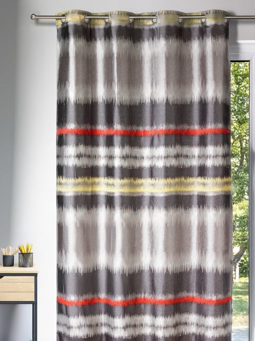 Rideau d'ameublement en jacquard style IKAT - Kiabi