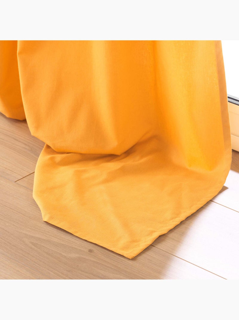 Rideau d'ameublement en poly/coton recyclé Jaune - Kiabi