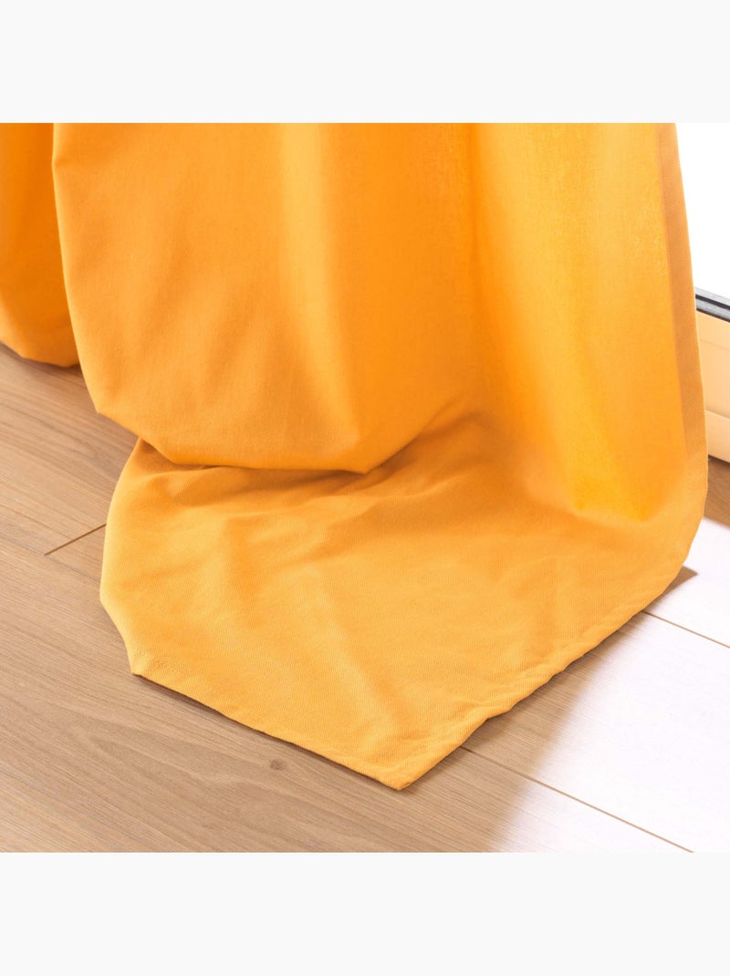 Rideau d'ameublement en poly/coton recyclé Jaune - Kiabi