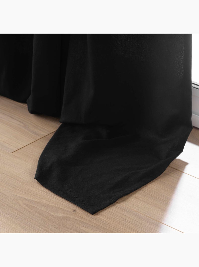 Rideau d'ameublement en poly/coton recyclé Noir - Kiabi