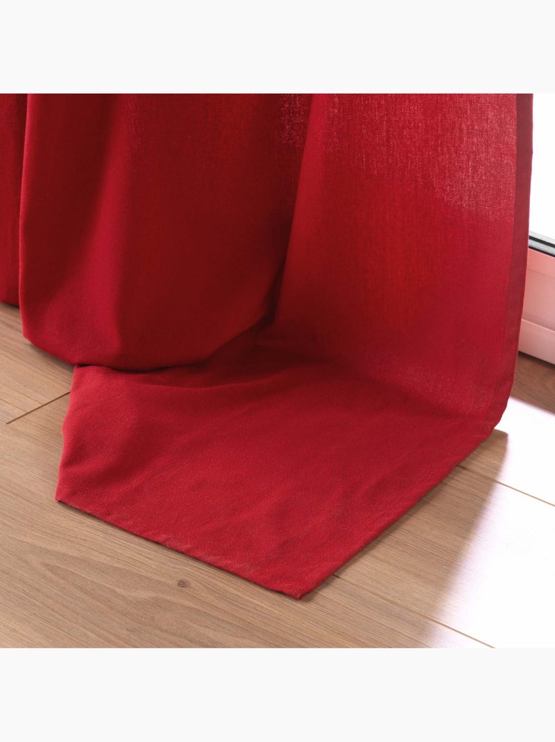 Rideau d'ameublement en poly/coton recyclé Rouge - Kiabi