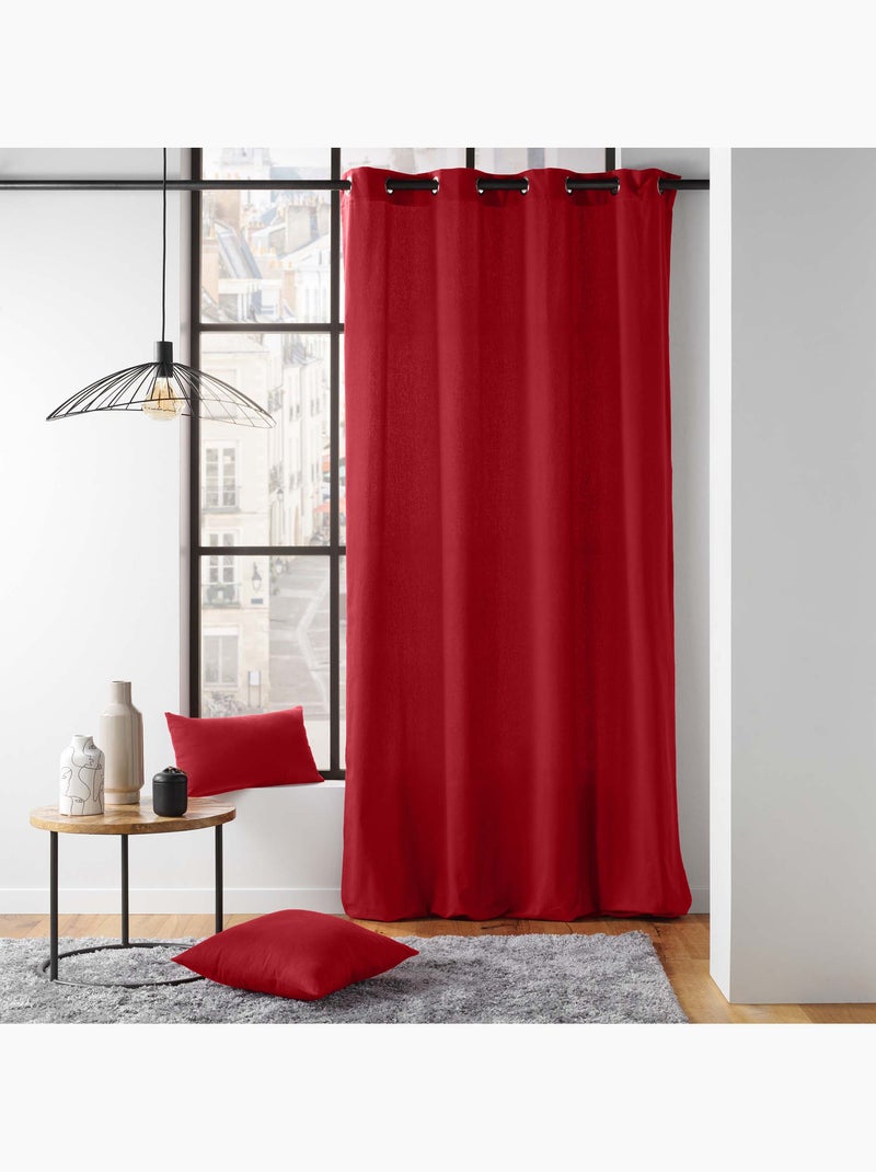 Rideau d'ameublement en poly/coton recyclé Rouge - Kiabi