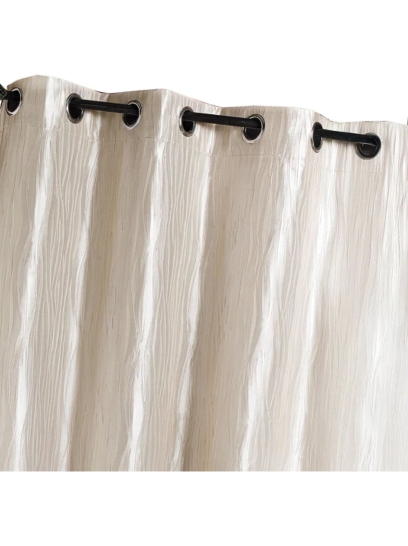 Rideau d'Ameublement en Taffetas Froissé Beige - Kiabi