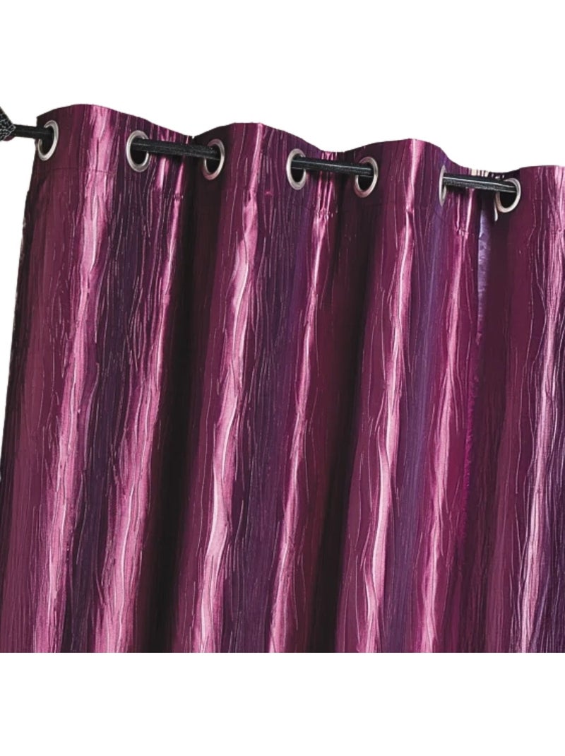 Rideau d'Ameublement en Taffetas Froissé Violet prune - Kiabi