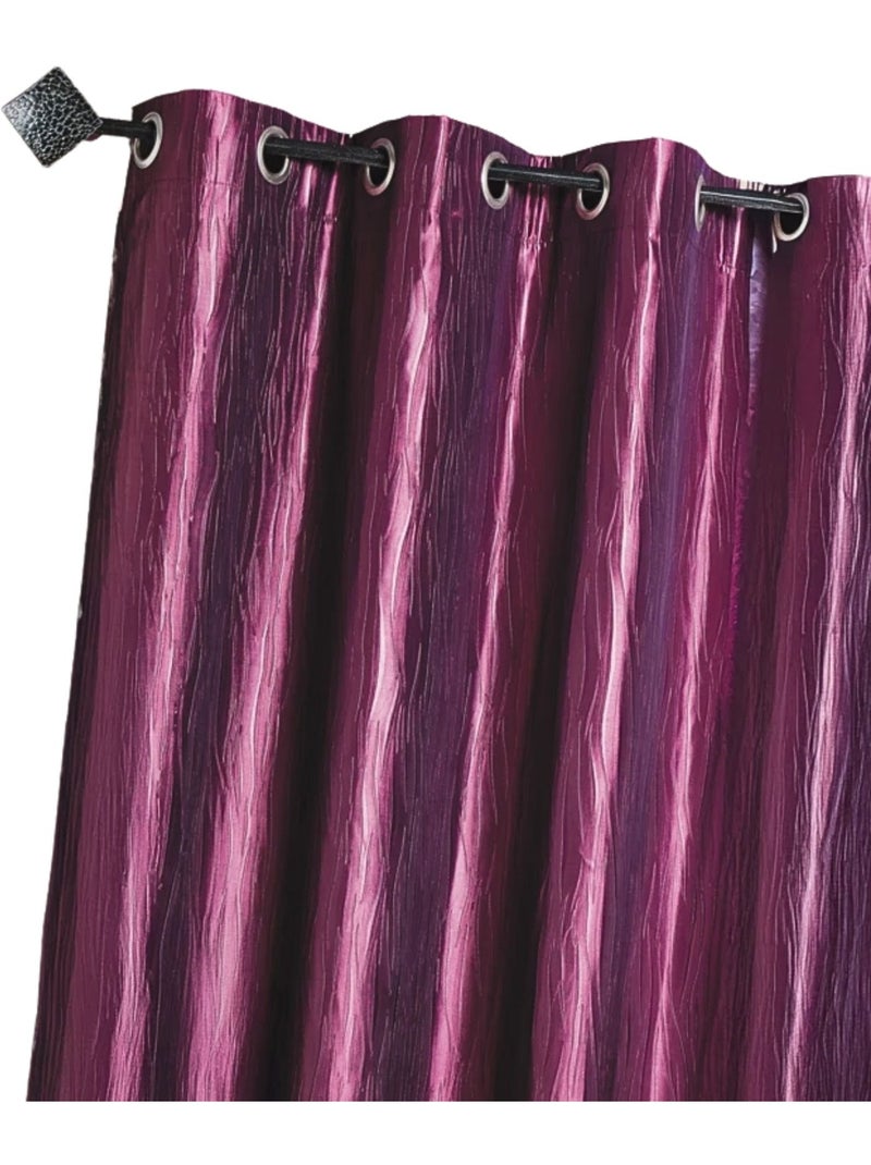 Rideau d'Ameublement en Taffetas Froissé Violet prune - Kiabi