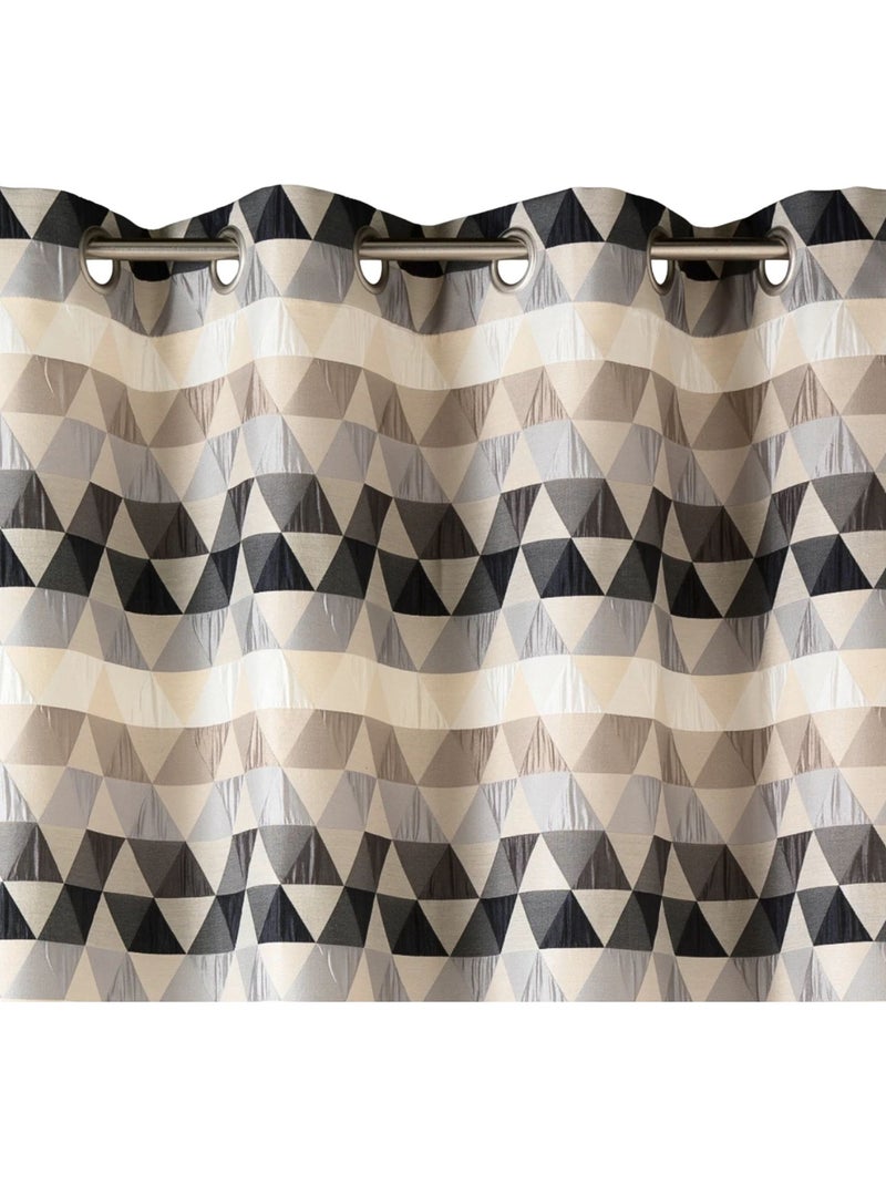 Rideau d'ameublement motifs triangles Gris clair - Kiabi