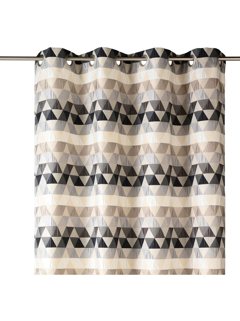 Rideau d'ameublement motifs triangles Gris clair - Kiabi