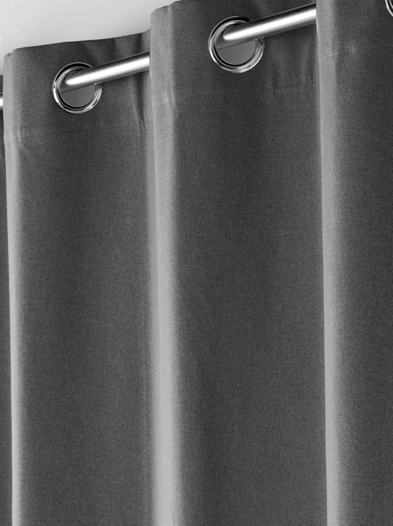 Rideau d'ameublement occultant et isolant gris anthracite - Kiabi