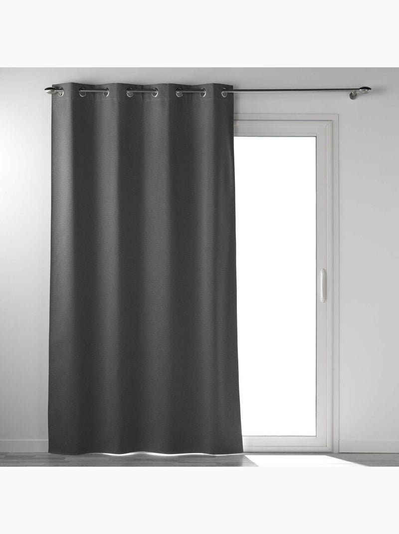 Rideau d'ameublement occultant et isolant gris anthracite - Kiabi