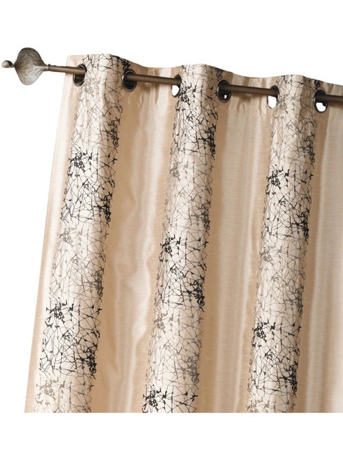 Rideau d'ameublement shantung brodé motif éthnique - Kiabi