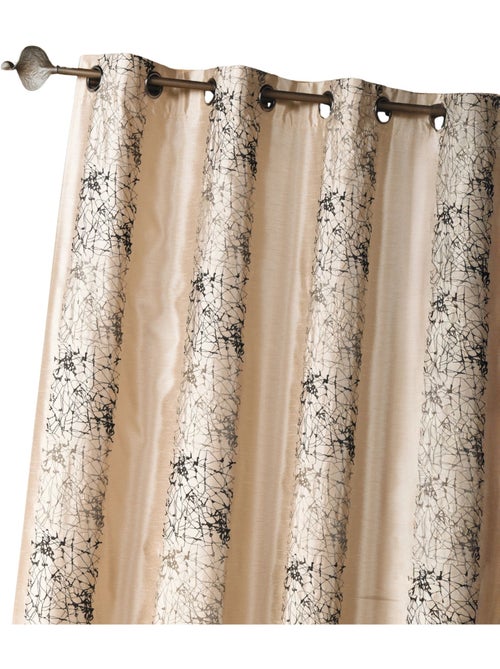 Rideau d'ameublement shantung brodé motif éthnique - Kiabi