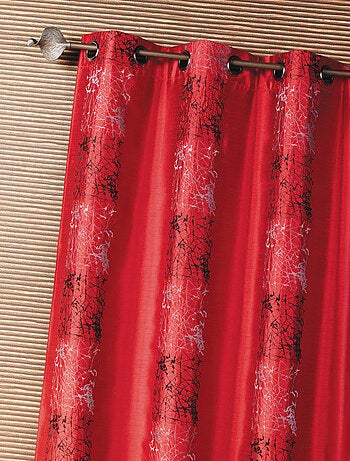 Rideau d'ameublement shantung brodé motif éthnique