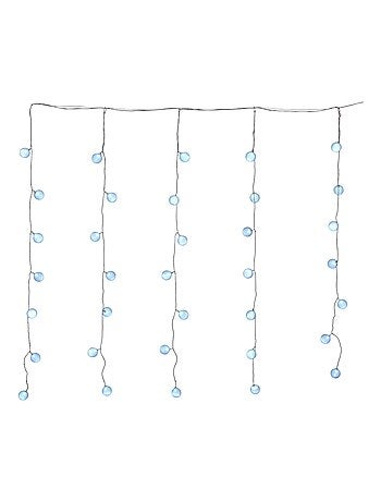 Rideau de Boules Lumineuses 35 LED Blanc Fixe