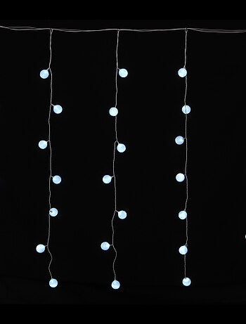 Rideau de Boules Lumineuses 35 LED Blanc Fixe