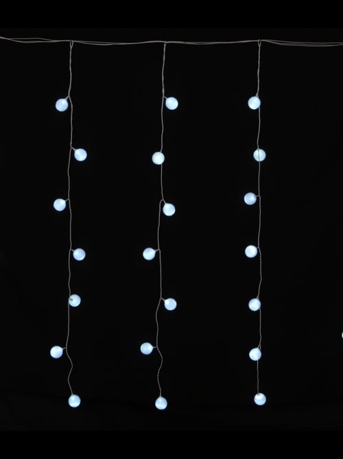 Rideau de Boules Lumineuses 35 LED Blanc Fixe - Kiabi