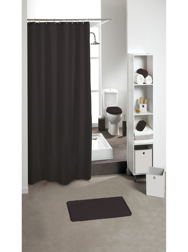 Rideau de douche 180 x 200 cm – PEVA Uni Noir - Kiabi