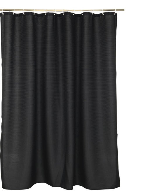 Rideau de douche 180 x 200 cm Quartz Noir - Kiabi