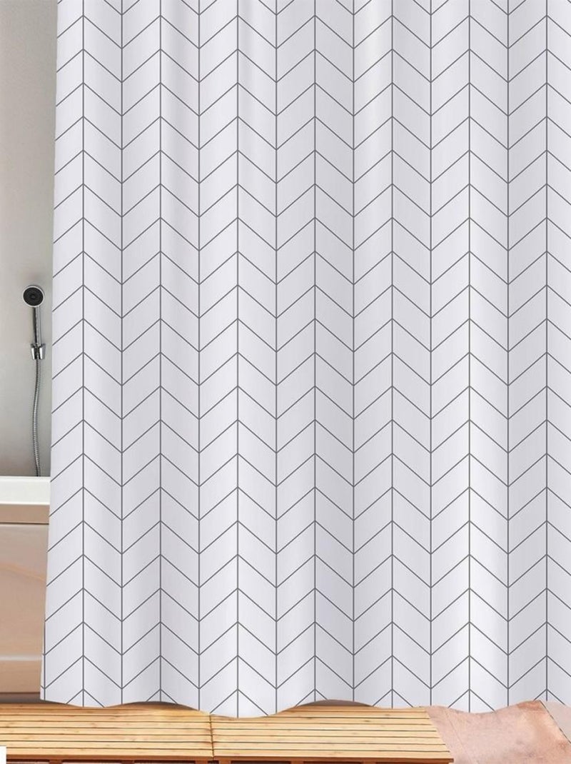 Rideau de douche 180x180 cm Lines Blanc - Kiabi