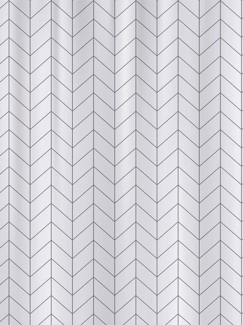 Rideau de douche 180x180 cm Lines Blanc - Kiabi