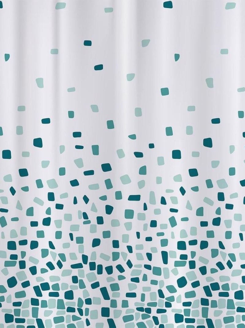 Rideau de douche 180x180 cm Mozaik Bleu - Kiabi