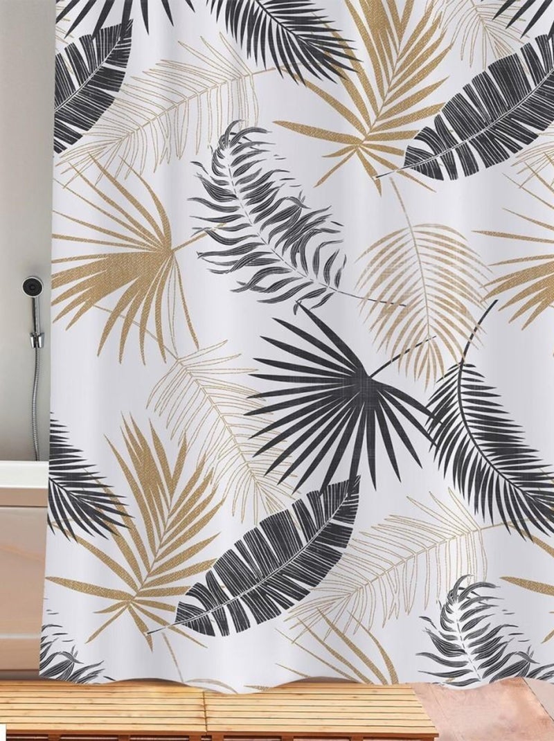 Rideau de douche 180x180 cm Tropik Blanc - Kiabi