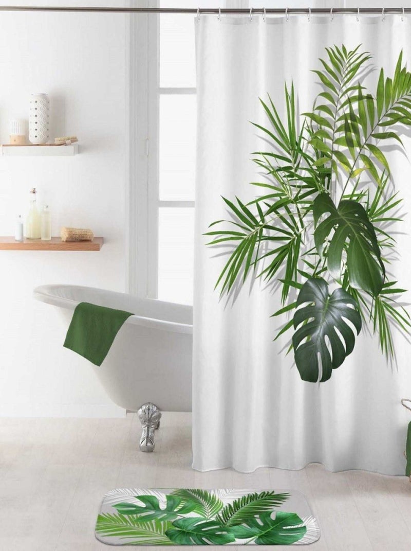 Rideau de douche 180x200 AMAZONICA Blanc - Kiabi